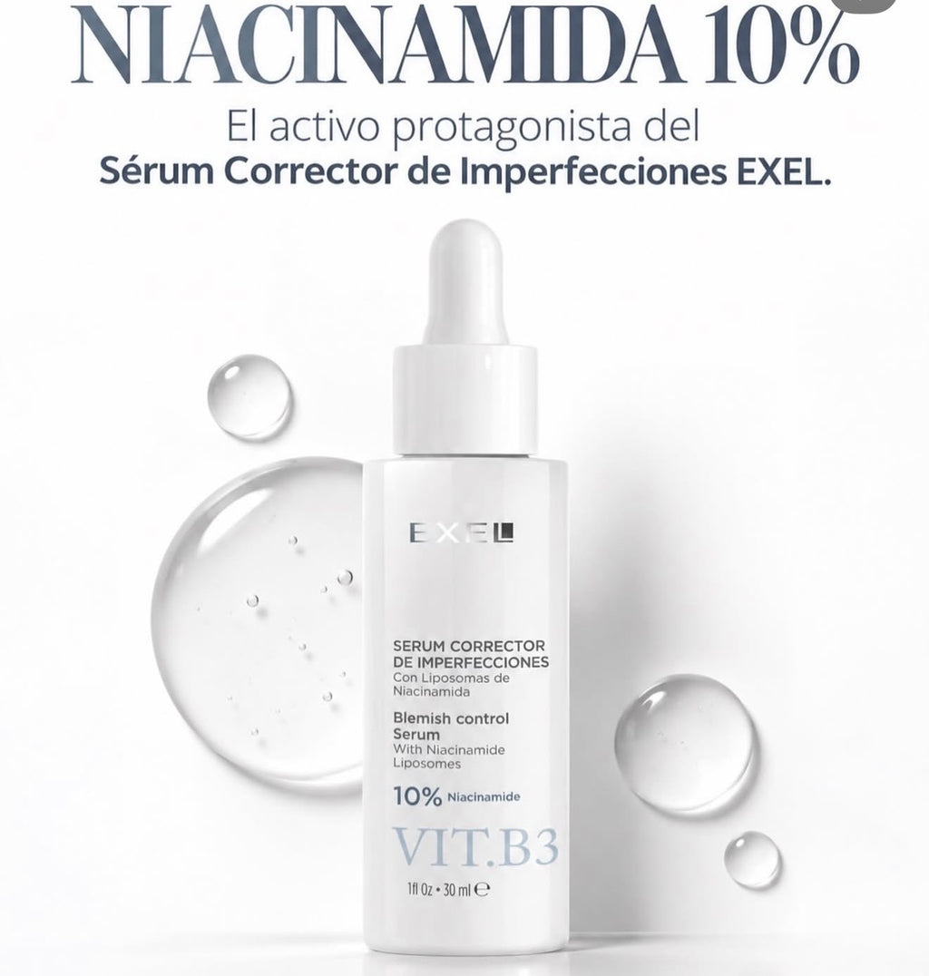 Niacinamida 10% - EXEL VIT.B3 Sérum Corrector de Imperfecciones con Liposomas de– 30 ml