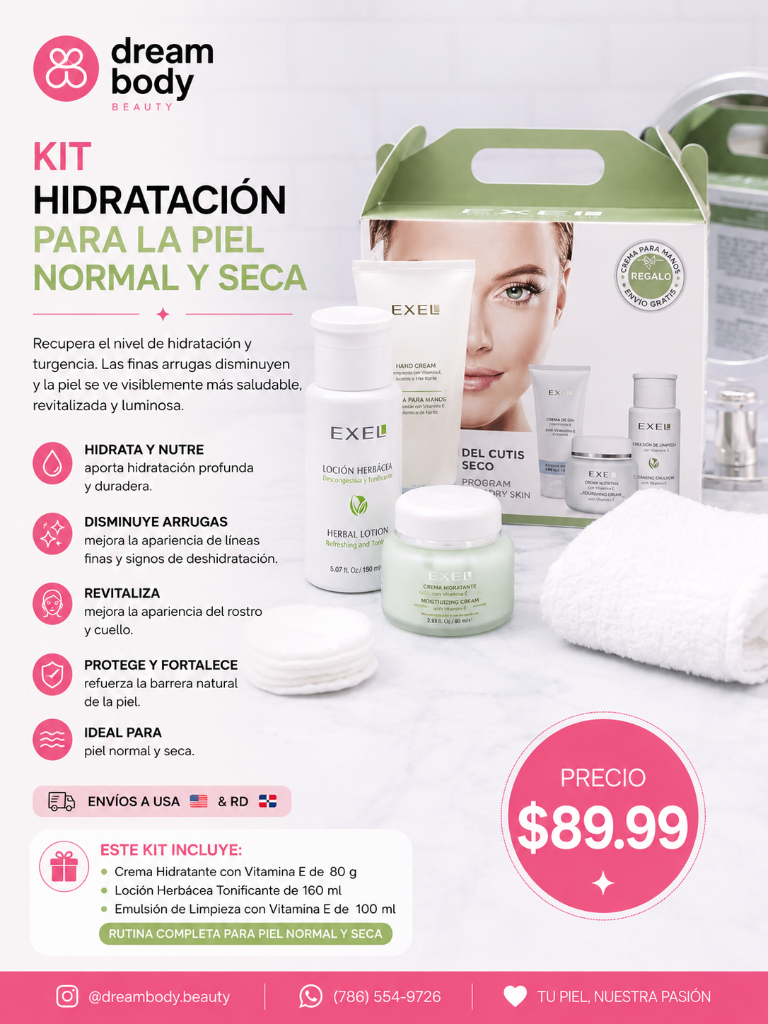 EXEL Moisturizing Skincare Kit for Normal to Dry Skin