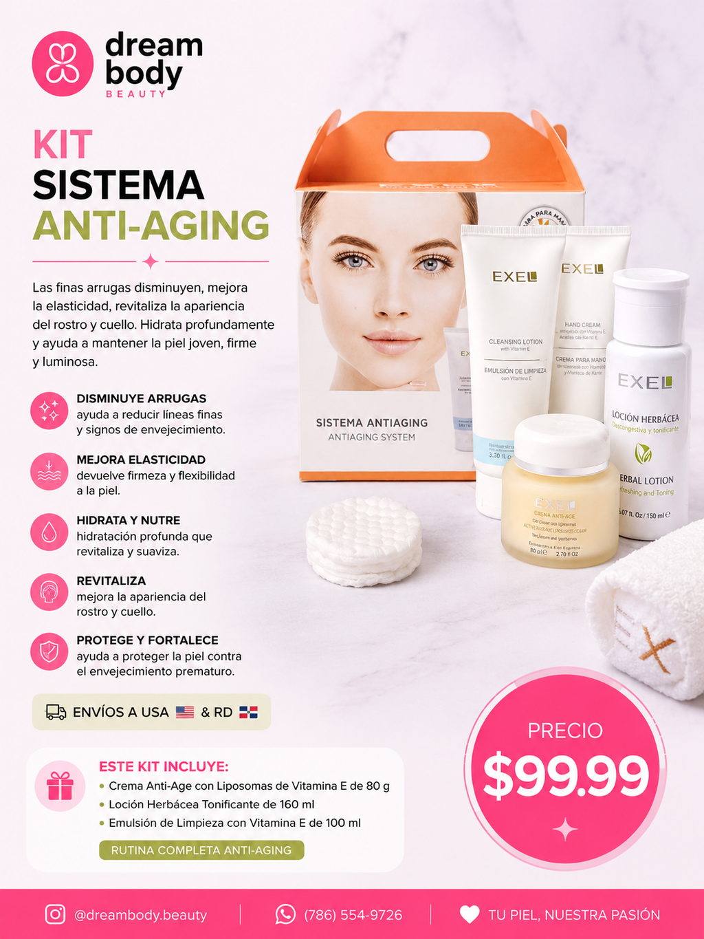 Anti-Aging Skincare System with Vitamin E - 3 Steps EXEL