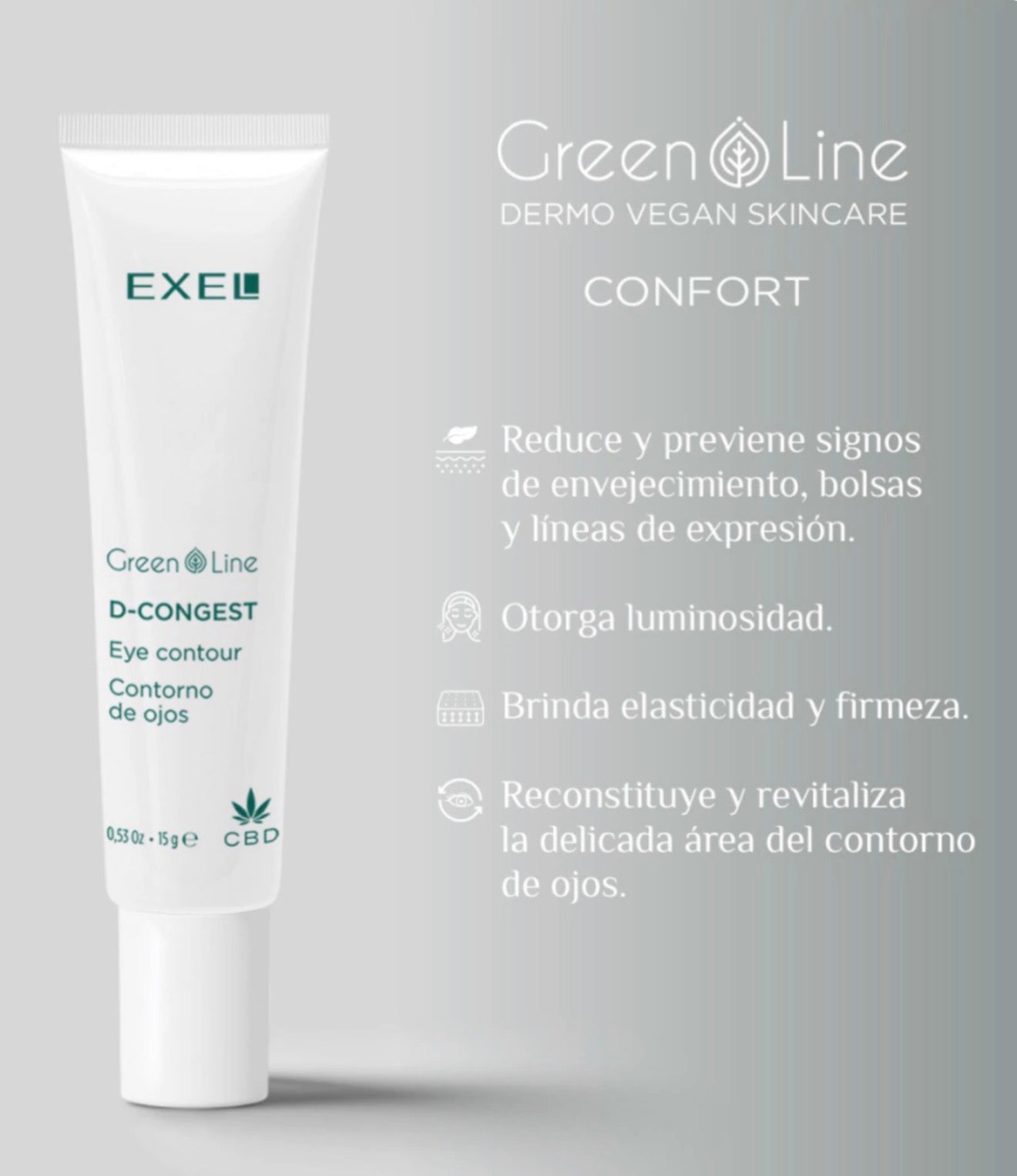 D-CONGEST Contorno de Ojos con CBD, Árnica y Ácido Hialurónico | 15 ml EXEL