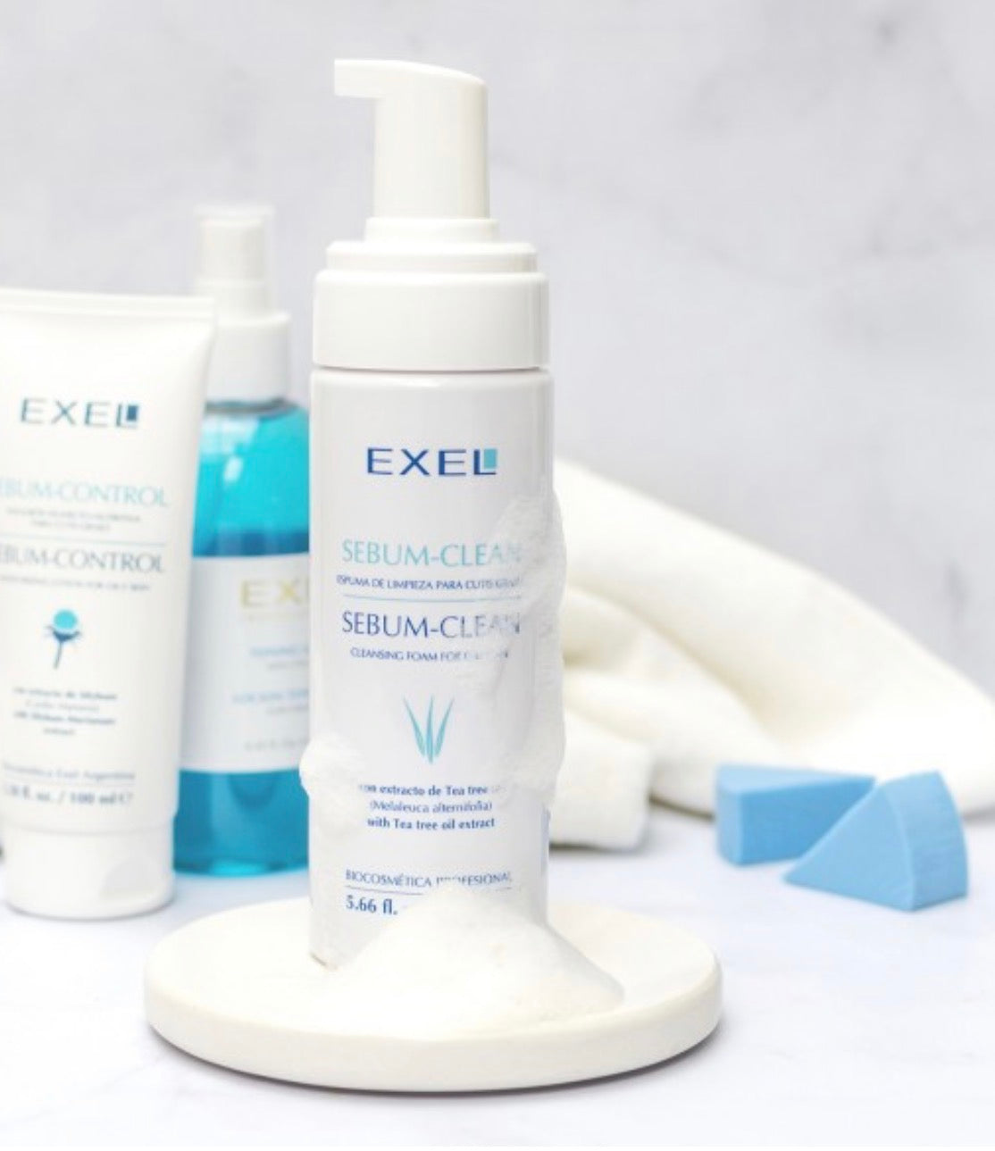 EXEL Sebum Clean – Espuma Limpiadora Facial | PIEL GRASA | 5.6oz