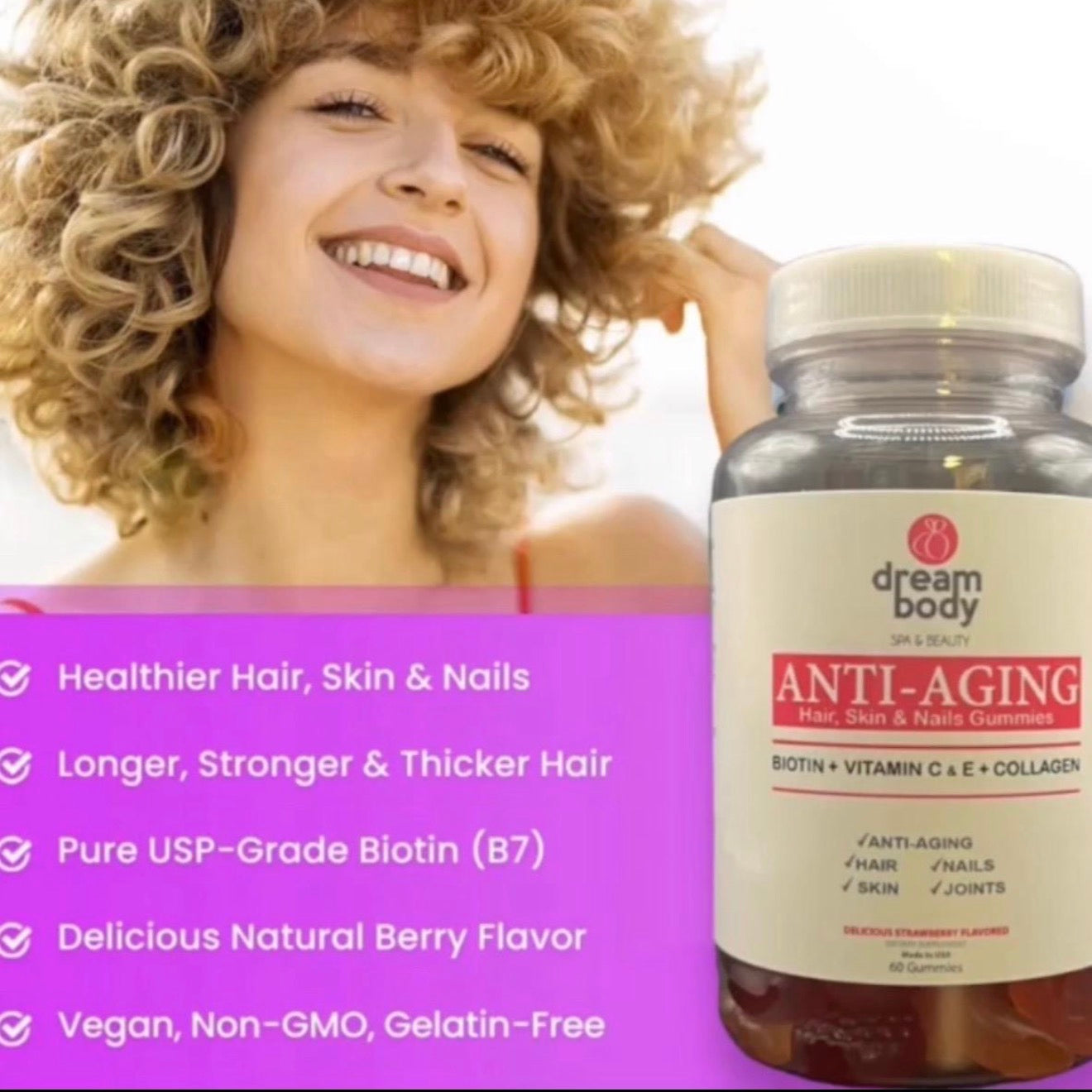 Anti-Aging Hair, Skin & Nails Gummies + Collagen