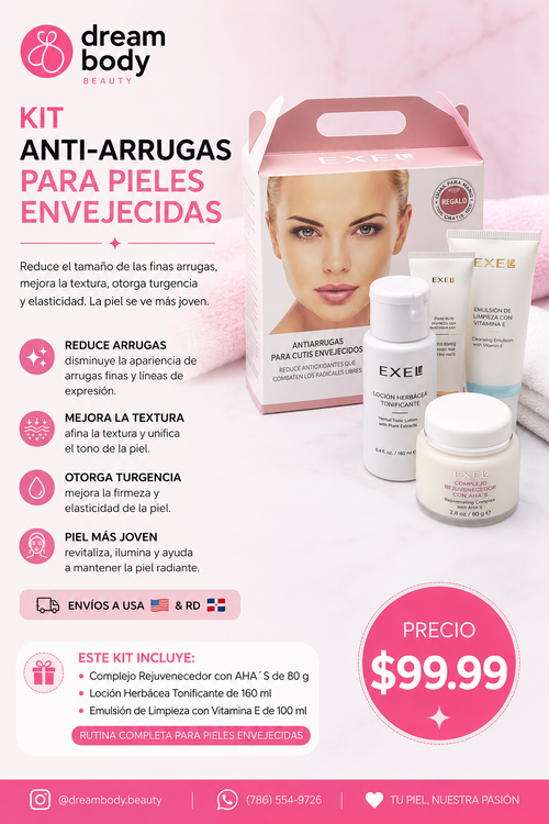 Anti-Wrinkle Skincare Kit for Mature Skin - 3 Steps - Exel