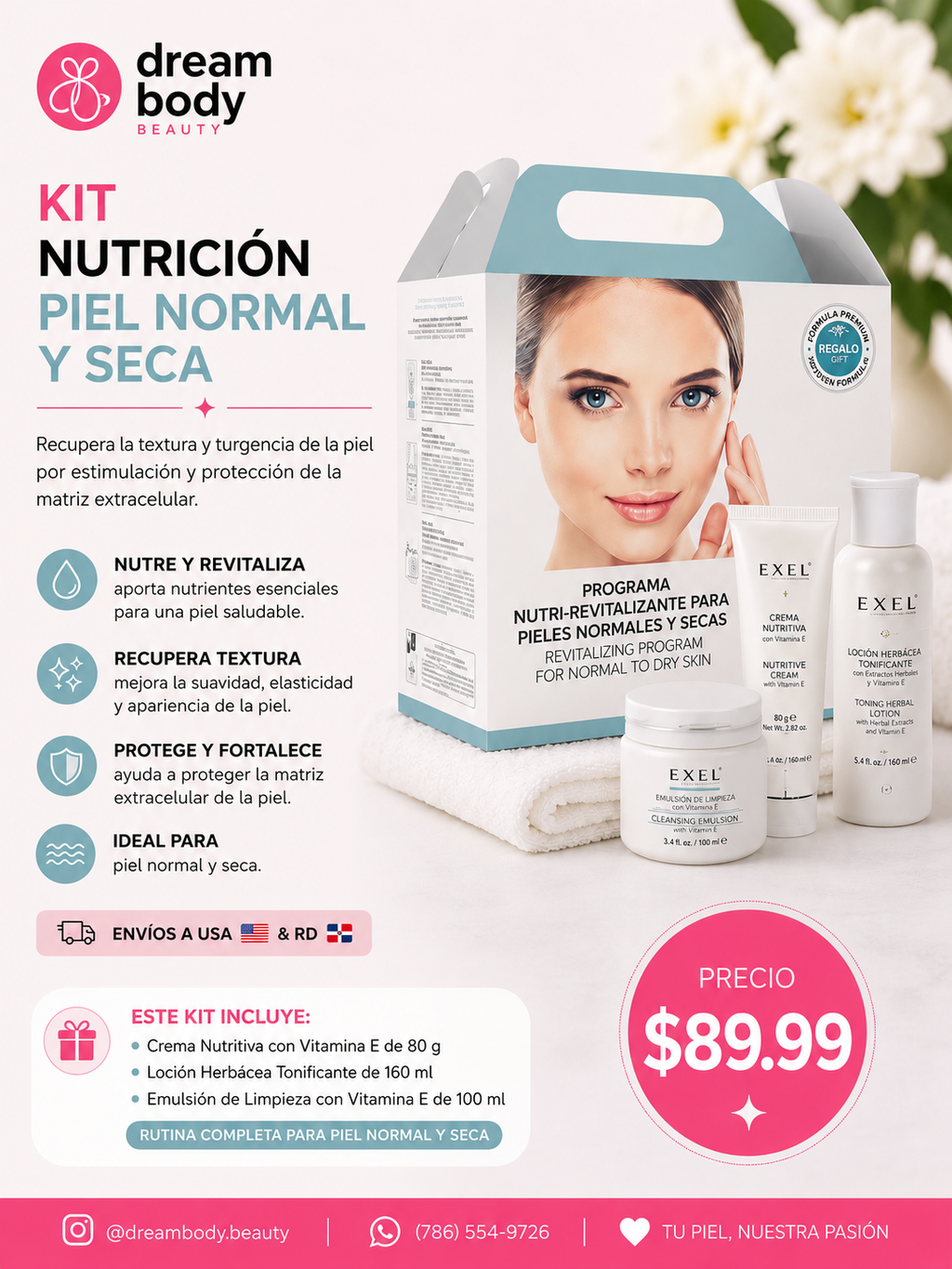 Nutri-Revitalizing Skincare Kit for Normal to Dry Skin 3 Steps EXEL EXEL