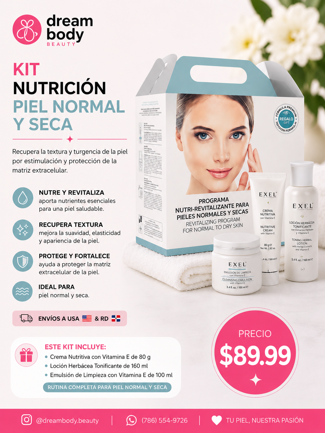 Nutri-Revitalizing Skincare Kit for Normal to Dry Skin 3 Steps EXEL EXEL