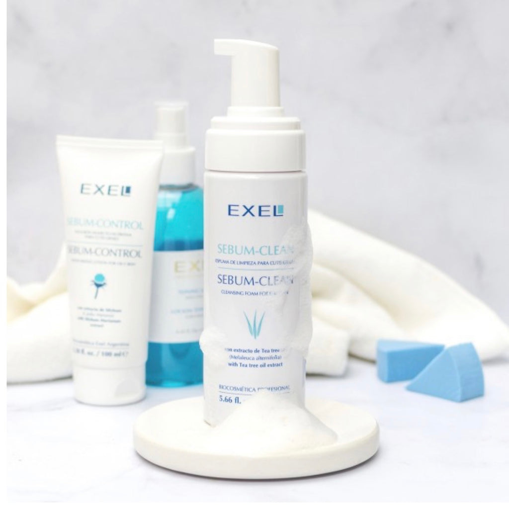 EXEL Sebum Clean – Espuma Limpiadora Facial | PIEL GRASA | 5.6oz