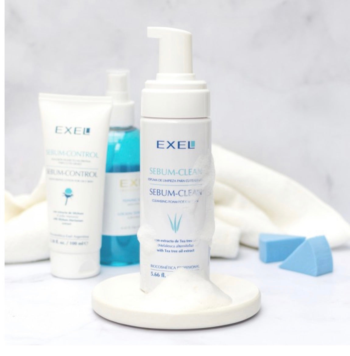 EXEL Sebum Clean – Espuma Limpiadora Facial | PIEL GRASA | 5.6oz