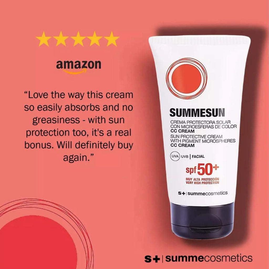 SUMMESUN SPF50+ Tinted CC Cream Sunscreen with Pigment Microspheres | 2.5 fl oz
