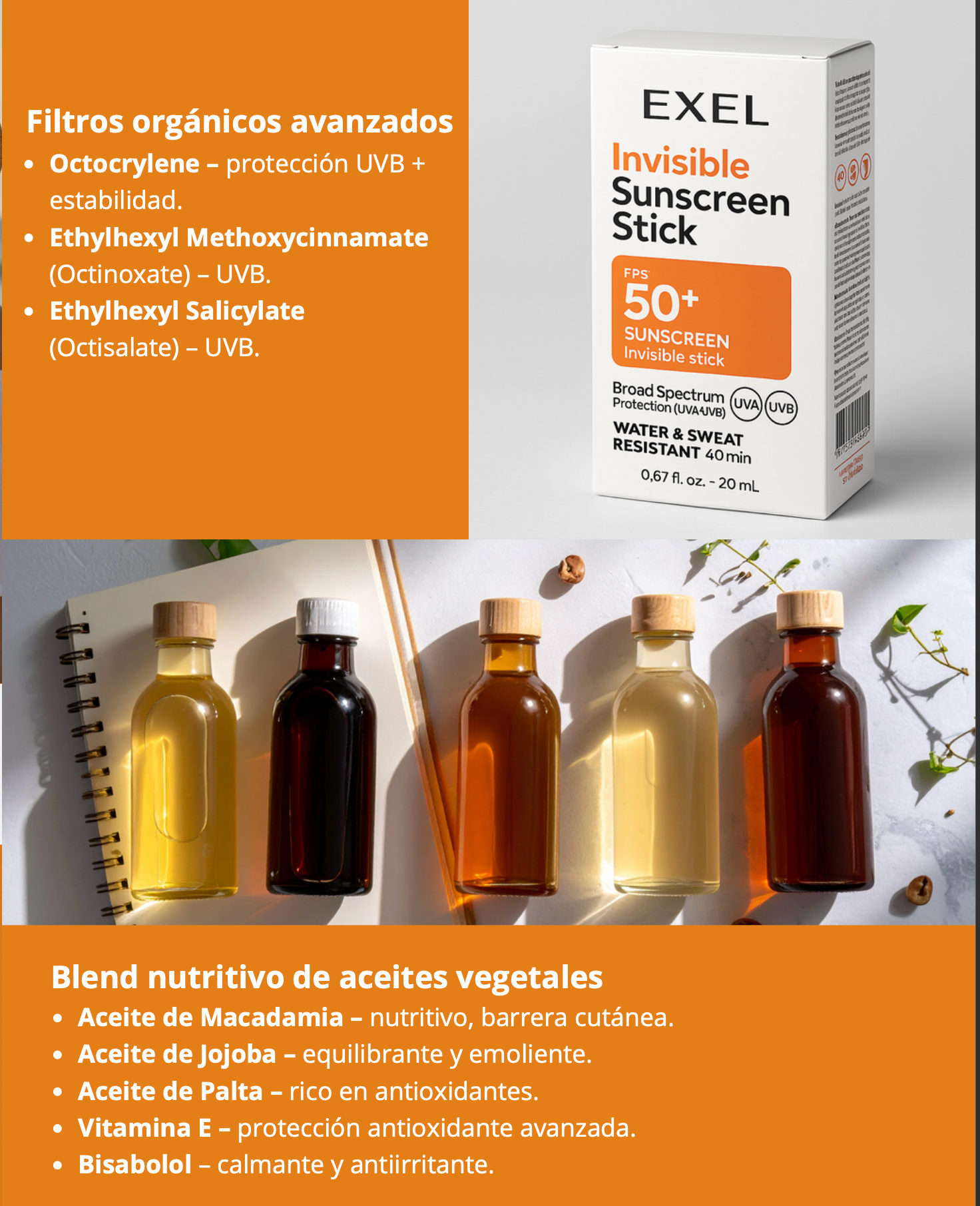 Invisible Sunscreen Stick SPF 50+ | 20 ml EXEL