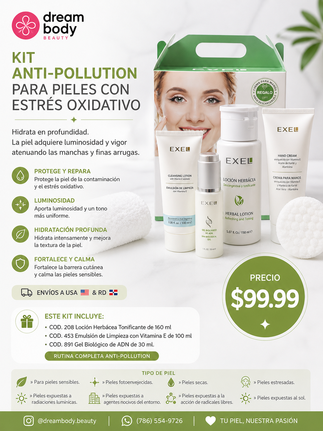 Anti-Pollution Skincare Kit for Stressed Skin - 3 Steps EXEL